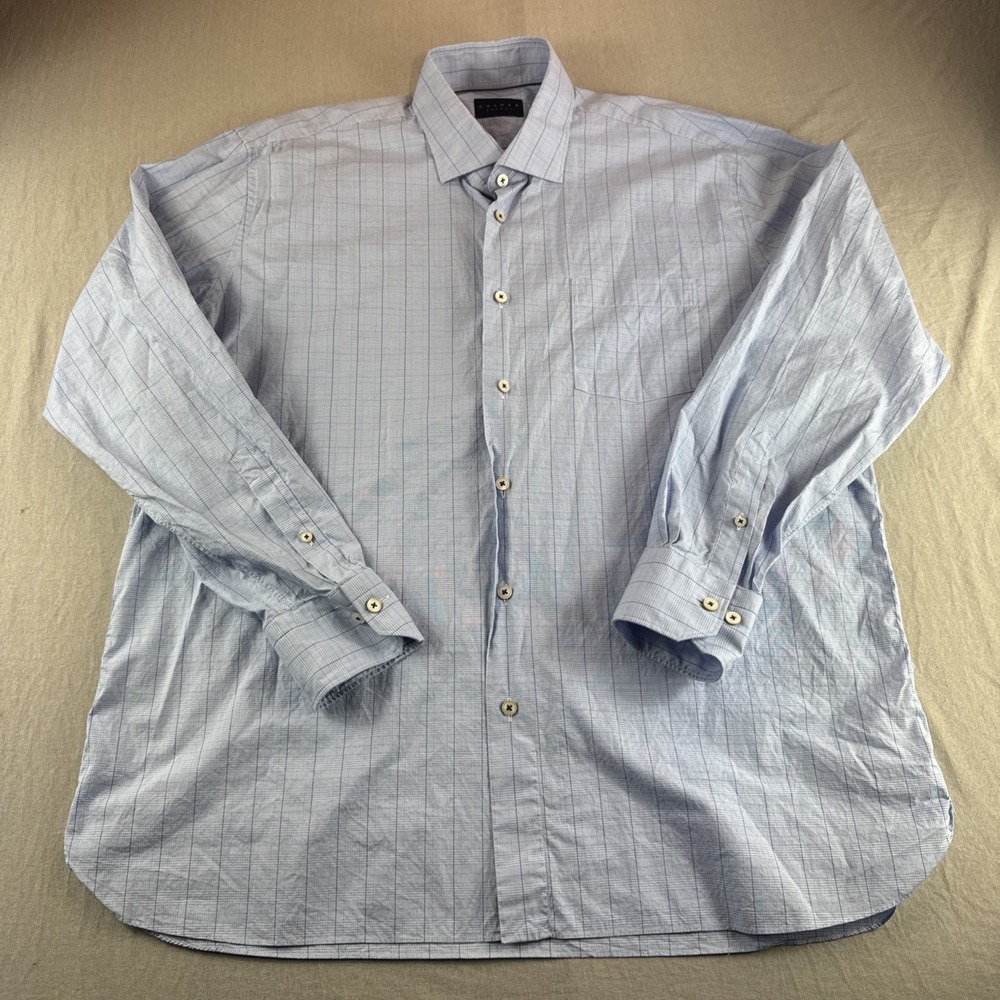 Calder Carmel Shirt Mens XL Blue Plaid Long Sleeve Button Up